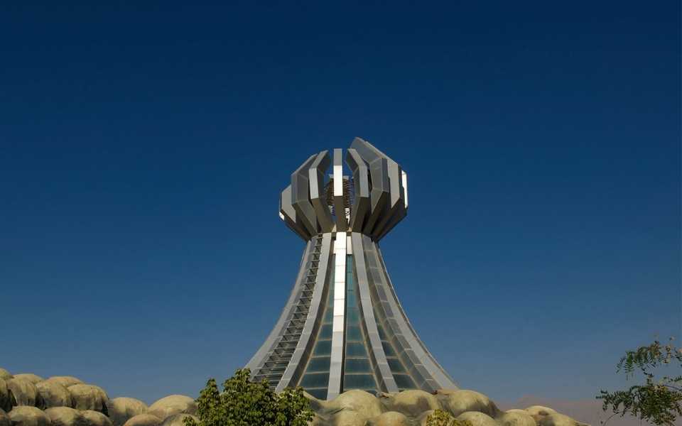 Halabja Memorial in daytime, Iraq. Concept of English to Kurdish translations.