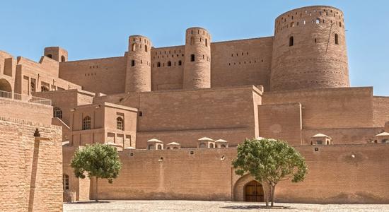 View of the citadel of Herat, the oldest building in the city. Concept of Dari translations.