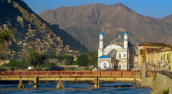 View of the Shah-Do Shamshira Mosque in Kabul, Afghanistan.