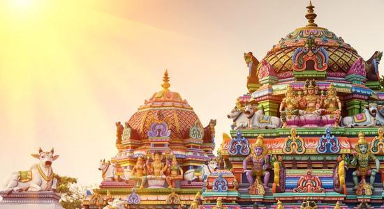 Kapaleeshwarar Temple, a colourful 7th century Hindu temple in Chennai, India. 