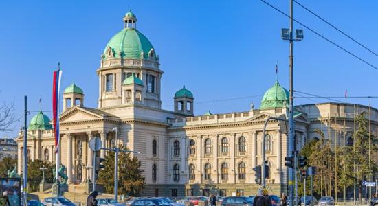 Building of the Serbian parliament. Concept of Serbian translation services