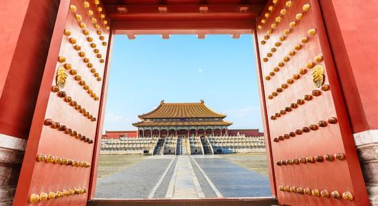 View of the ancient royal palaces in Beijing.