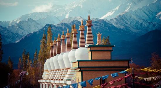 Ladakh in Indian Himalayas. Concept of Kashmiri translation services.
